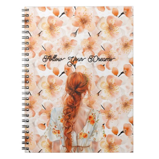 Carnet Rousse Tresses Cheveux Fleur Robe (Devant)