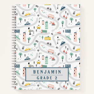 Carnet Routes de voitures de dessin animé pour enfants mi