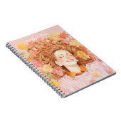 Carnet Roux Vert Jaune Rose Feuilles (Côté Droit)