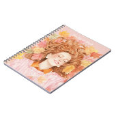 Carnet Roux Vert Jaune Rose Feuilles (Côté gauche)