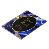 Carnet Royal Blue and Gold Marble Agate Birthday Party  (Côté gauche)