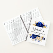 Carnet Royal Blue Yellow Gold Fête des mariées Florale (Intérieur)