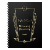 Carnet Royal Gold Art Deco Monogram Wedding planner (Devant)