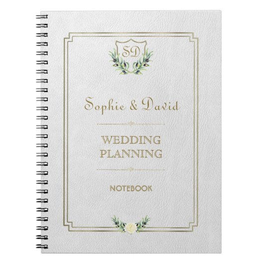 Carnet Royal Gold Crest Wedding planner de verdure luxuri (Devant)
