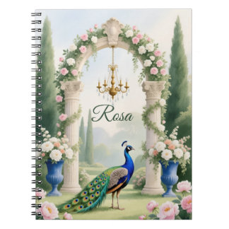 Carnet "Royal Peacock Garden"Personalized Spiral Notebook