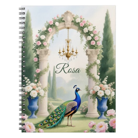 Carnet "Royal Peacock Garden"Personalized Spiral Notebook (Devant)
