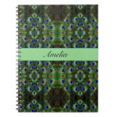 Carnet Royal Plumage - Luxe Peacock Motif en plumes (Devant)