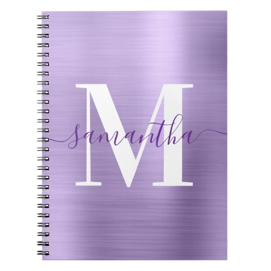 Carnet Royal violet et blanc Monogramme Pale Shimmer (Devant)