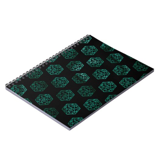 Carnet RPG Dice | Teal Green Retro Tabletop Roleplayer (Côté gauche)
