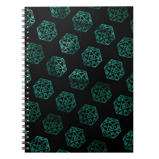 Carnet RPG Dice | Teal Green Retro Tabletop Roleplayer (Devant)