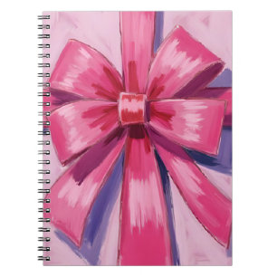 Carnet Ruban à nœud rose joli aquarelle
