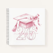 Carnet Ruban Coquette Rose Classe Terminale de 2026 Fille (Devant)