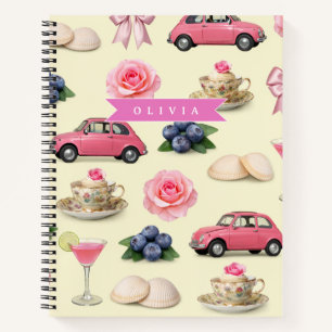 Carnet Ruban de cocktail rose coquette personnalisé adora