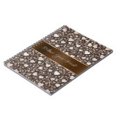Carnet Ruban de cœurs crème marron (Côté gauche)