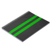 Carnet Ruban de course électrique vert carbone (Côté gauche)