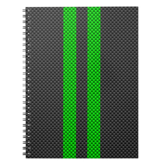 Carnet Ruban de course électrique vert carbone (Devant)