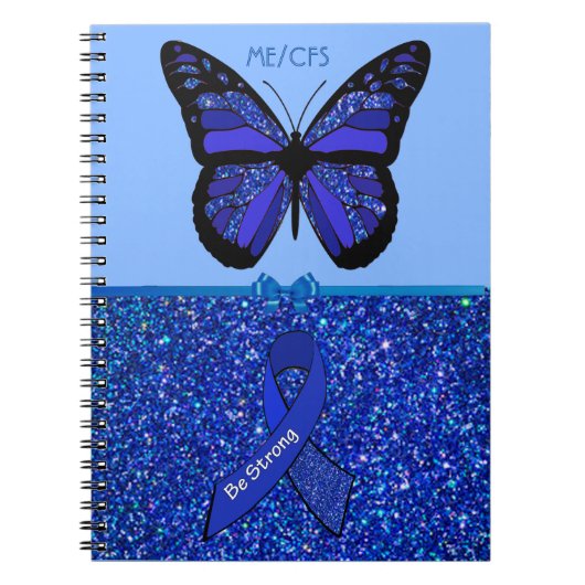 Carnet Ruban de sensibilisation bleu et papillon pour l'E (Devant)