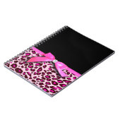 Carnet Ruban empreinte de léopard rose chaud graphique ar (Côté gauche)