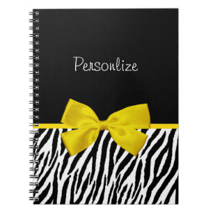 Carnet Ruban noir et blanc à la mode de jaune