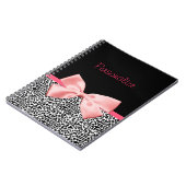 Carnet Ruban noir et blanc à la mode de rose d'empreinte (Côté gauche)