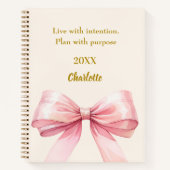 Carnet Ruban rose beige citation (Devant)