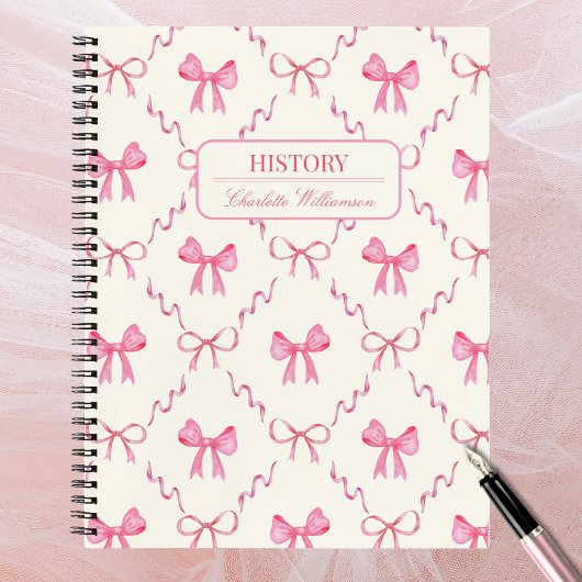 Carnet Ruban Rose Coquette