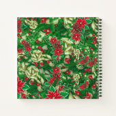 Carnet Rubans Feuille Poinsettia Fir Noël Floral | (Dos)