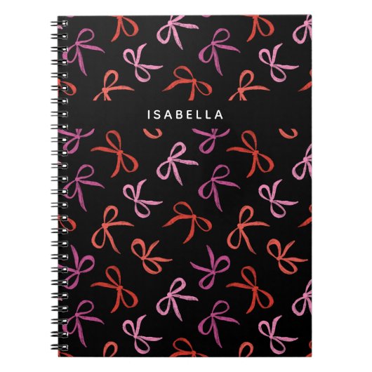 Carnet Rubans Roses Personnalisés (Devant)