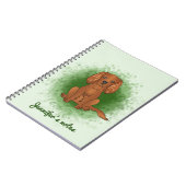 Carnet Ruby Cavalier King Charles Spaniel Chien Sur Vert (Côté gauche)