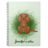 Carnet Ruby Cavalier King Charles Spaniel Chien Sur Vert (Devant)