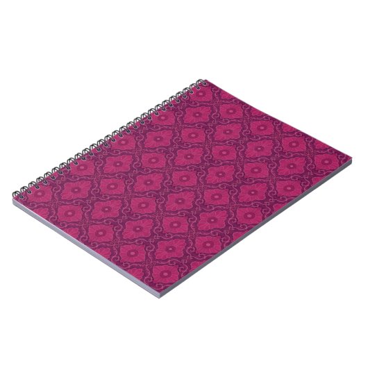 Carnet "Ruby flowers” floral arabesque pattern (Côté gauche)