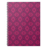 Carnet "Ruby flowers” floral arabesque pattern (Devant)