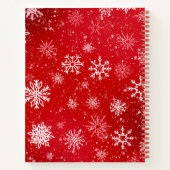 Carnet Ruby Rouge Festif Noël Flocons de Neige Blancs  (Dos)