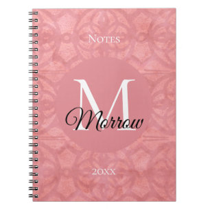 Carnet Ruddy Pink Batik Nom et année Monogramme