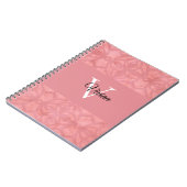Carnet Ruddy Pink Batik Nom Monogrammé (Côté gauche)