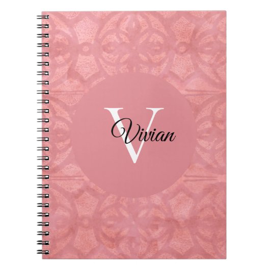 Carnet Ruddy Pink Batik Nom Monogramme (Devant)