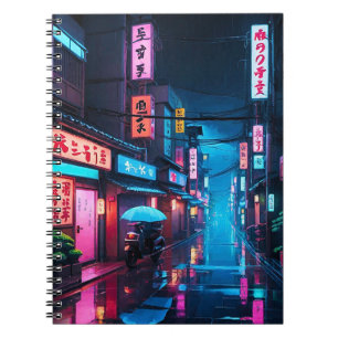 Carnet Rue de Tokyo la nuit Art LoFi