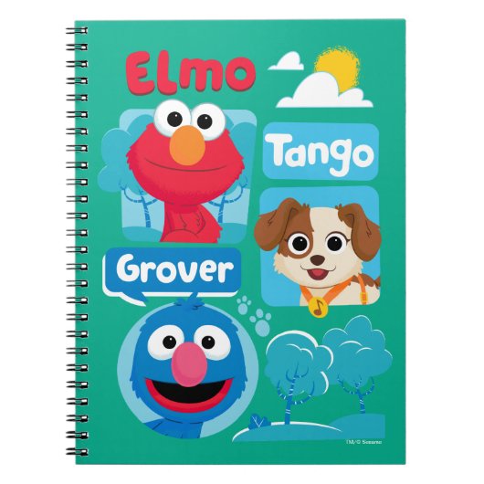 Carnet Rue Sésame | Elmo, Tango, & Grover Park Graphic (Devant)