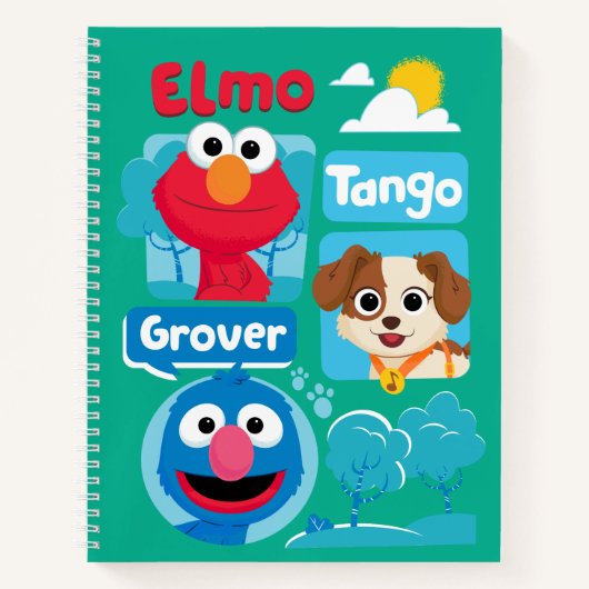 Carnet Rue Sésame | Elmo, Tango, & Grover Park Graphic (Devant)