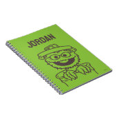 Carnet Rue Sesame | Oscar le Grouch Vert brillant (Côté Droit)