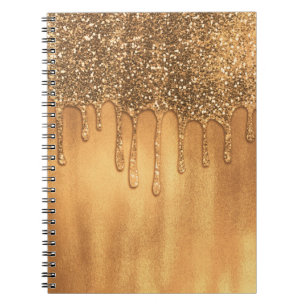 Carnet Ruisselant de Glitter de Miel d'Or Jolies Gouttes