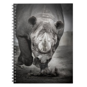 Carnet Running Rhinoceros : Wild Animal Portrait.