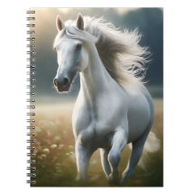 Running White Horse – Graceful Equine Freedom