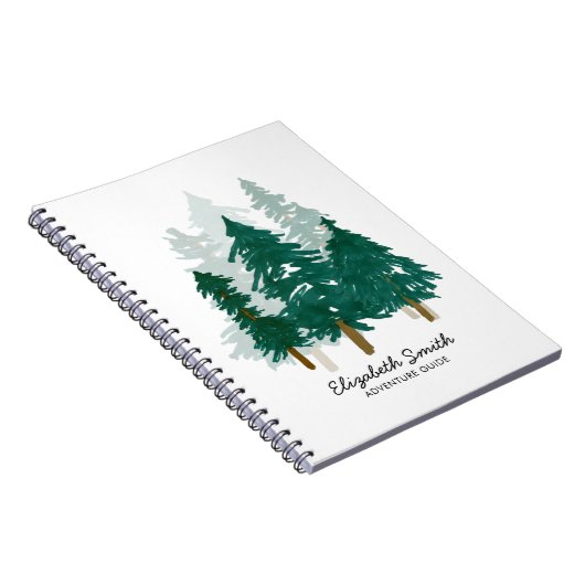 Carnet Russe Aquarelle Pine Forest Woods Nom du script (Côté Droit)