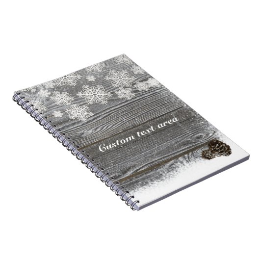 Carnet Russe de Snowflakes & Pinecones d'hiver (Côté Droit)