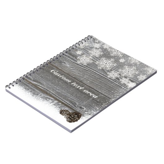 Carnet Russe de Snowflakes & Pinecones d'hiver (Côté gauche)