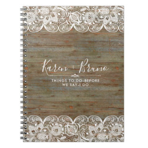 Carnet Russe Faux Bois & Dentelle Blanche