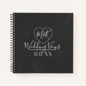 Carnet Russe Faux Chalkboard Mariage Vows Couples (Devant)