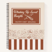 Carnet Russe moderne Boulangerie Brown Beige Chef pâtisse (Devant)