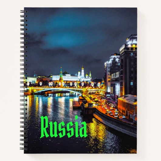 Carnet Russie ou Fédération de Russie Moscou la nuit (Devant)
